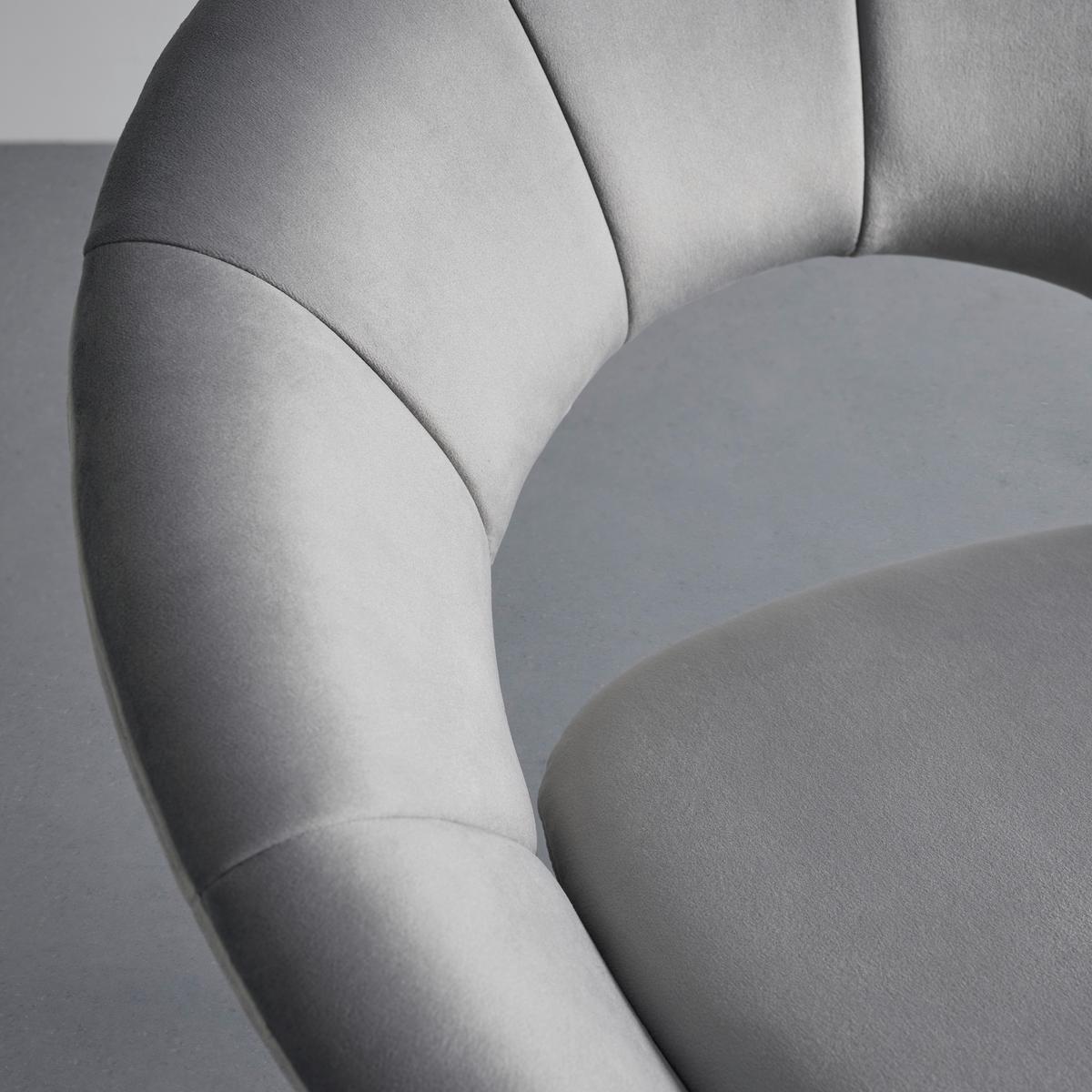 Židle ze sametu Levi šedá - šedá, Moderní, kov/dřevo (67/74/60.5cm) - Bessagi Home