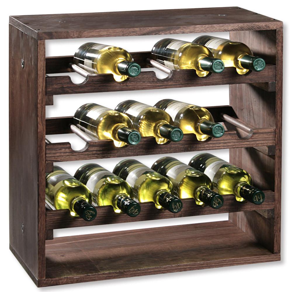 Weinregal Echtholz Kiefer 15 Flaschen BxH: 50x25 cm - Braun, MODERN, Holz (50/25/50cm) - Kesper