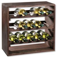 Weinregal Echtholz Kiefer 15 Flaschen BxH: 50x25 cm - Braun, MODERN, Holz (50/25/50cm) - Kesper
