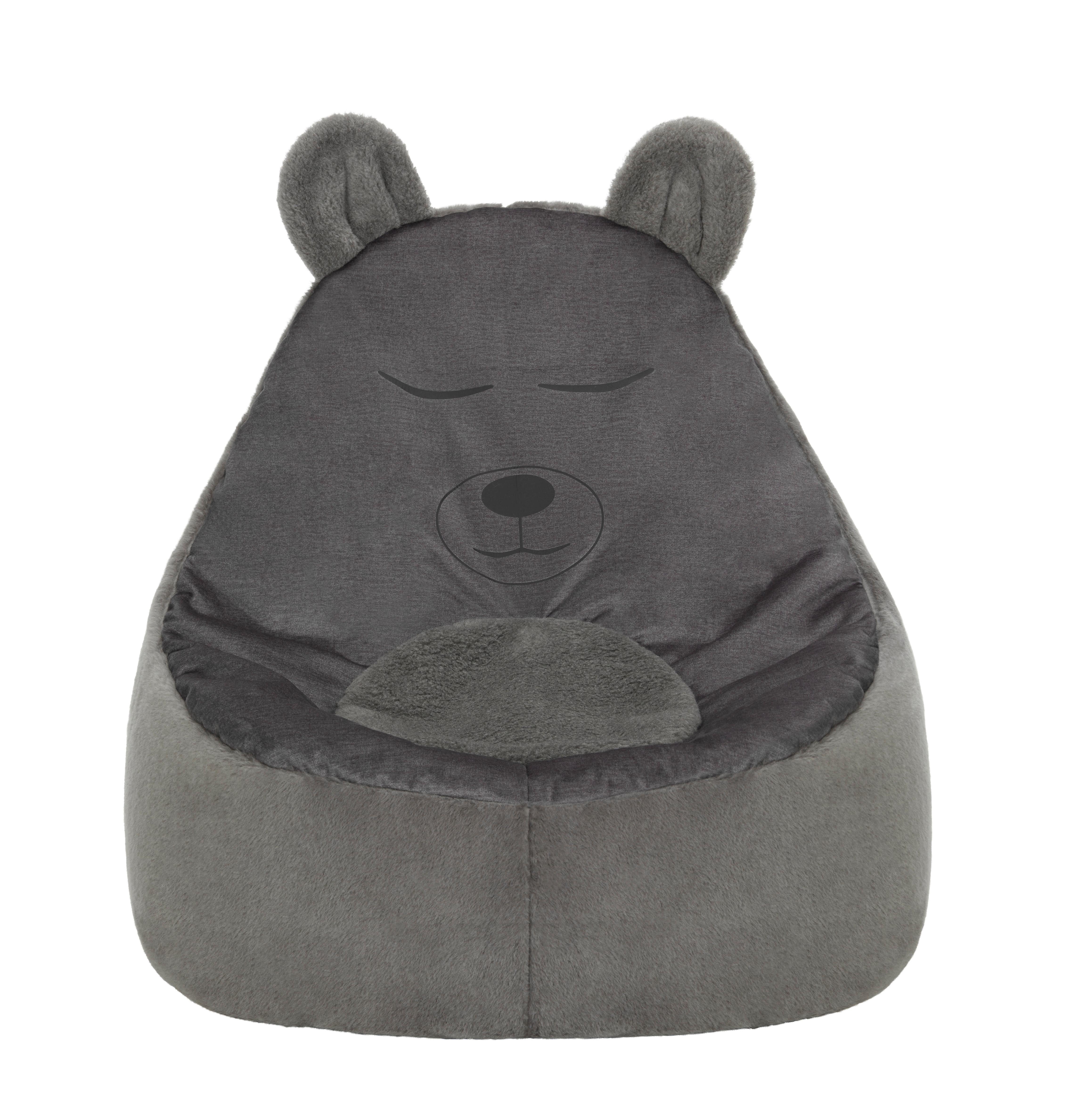 Dětské Křeslo Bear - antracitová, textil (65/80/65cm) - Modern Living