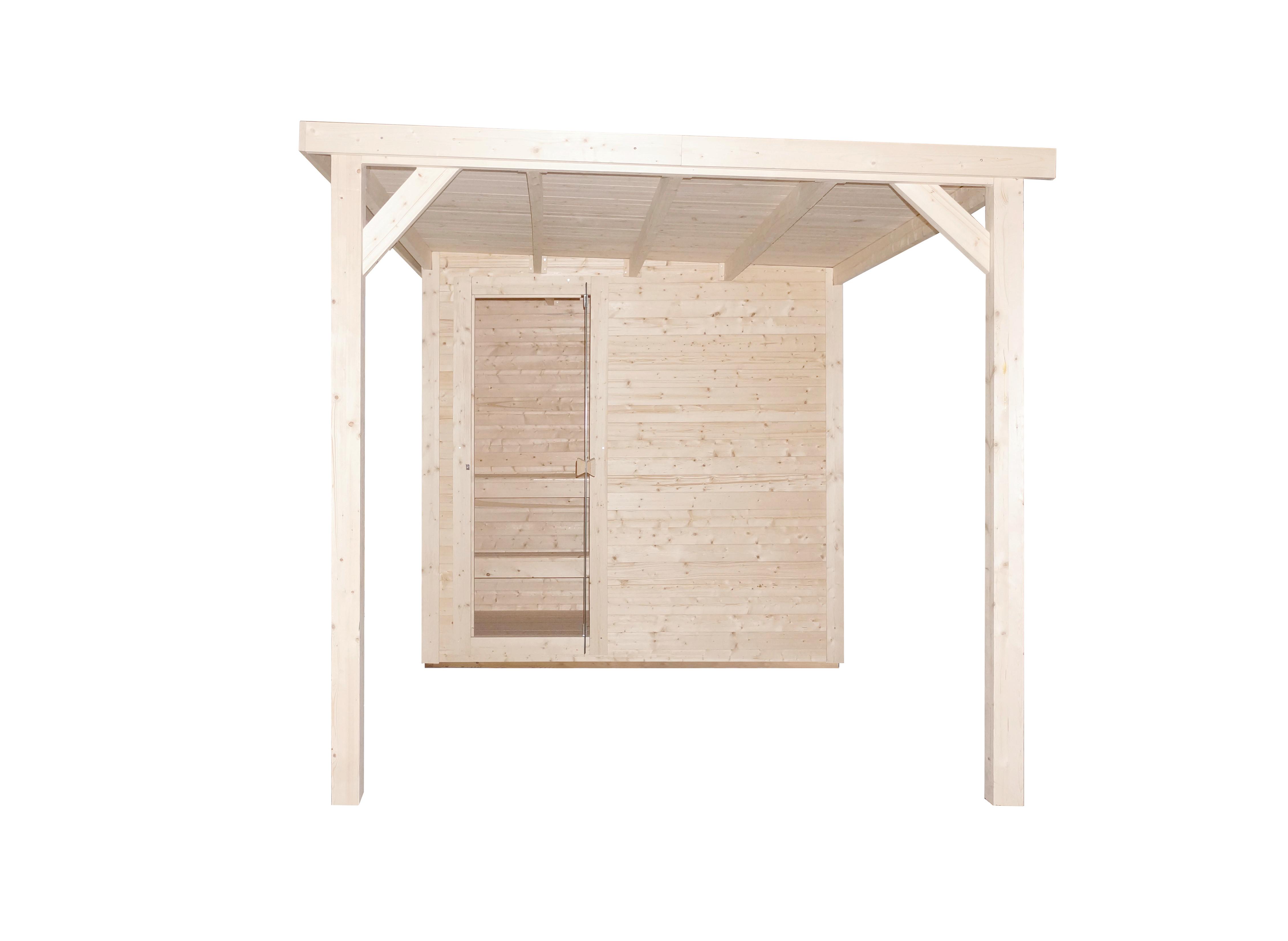 SAUNA Rauma Naturfarben B: 230 cm - Naturfarben, KONVENTIONELL, Holz (460/230/219,5cm) - Sanotechnik