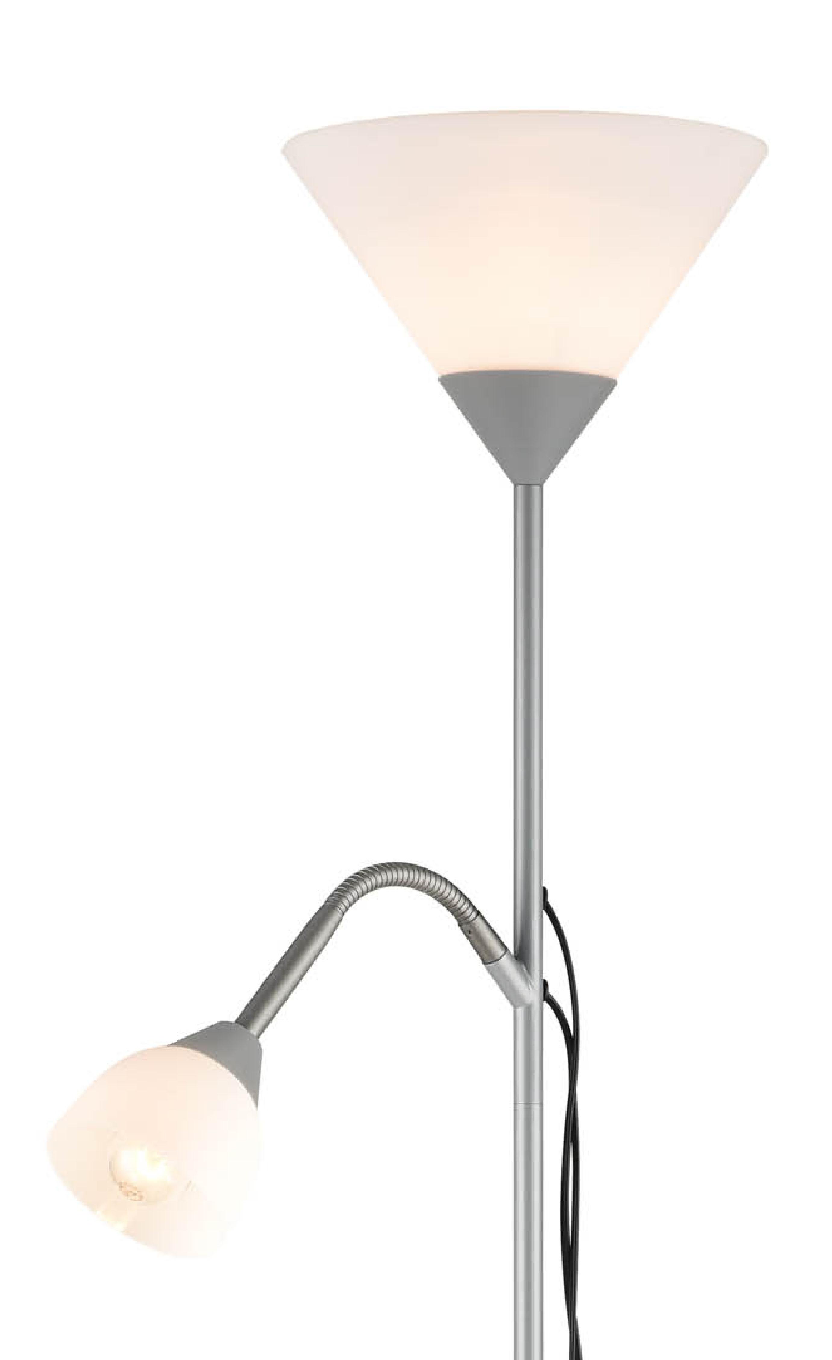 Homezone Stehlampe Doris Silber/Weiß mit Leselampe