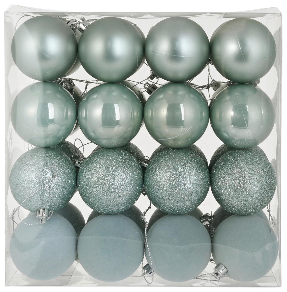 Vianočná guľa 32 ks/ bal - modrá, Konventionell, plast (6cm) - Mömax