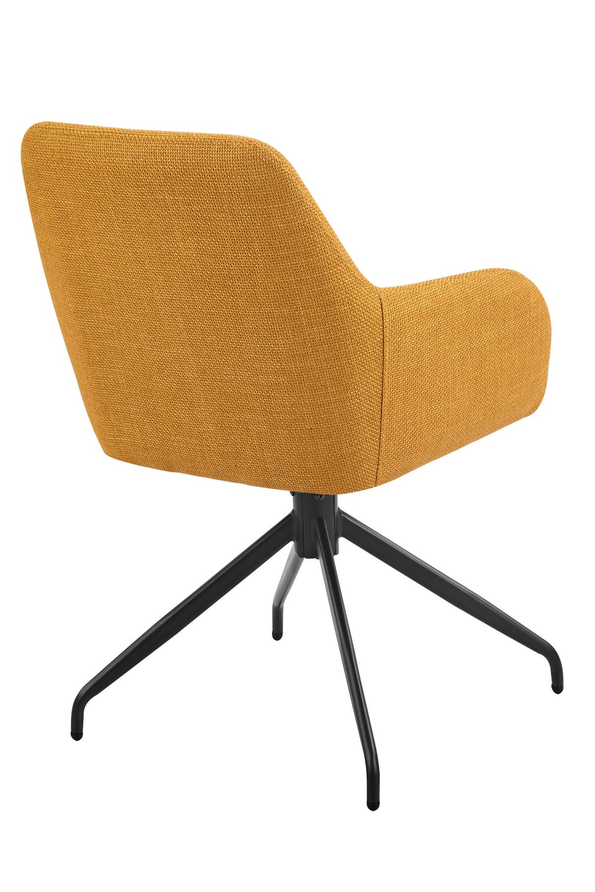 Armlehnstuhl-Set Triest S 2er-Set - Gelb/Schwarz, MODERN, Textil/Metall (56/83/60cm) - MID.YOU