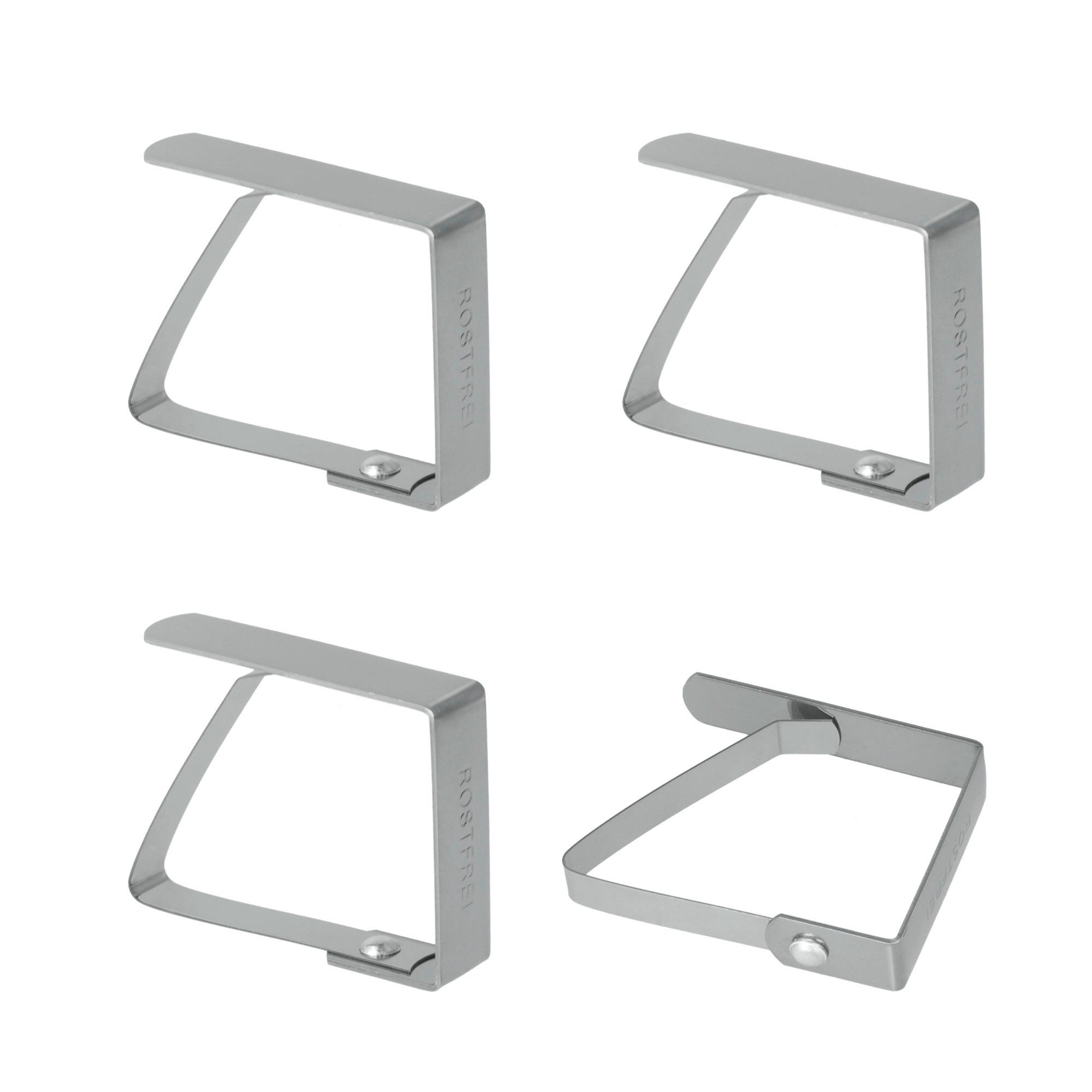 Tischtuchklammernset Maddy B/h/t: Ca. 9,5/22,7/1,7 Cm - Edelstahlfarben, Basics, Metall (9,5/22,7/1,7cm) - Metaltex