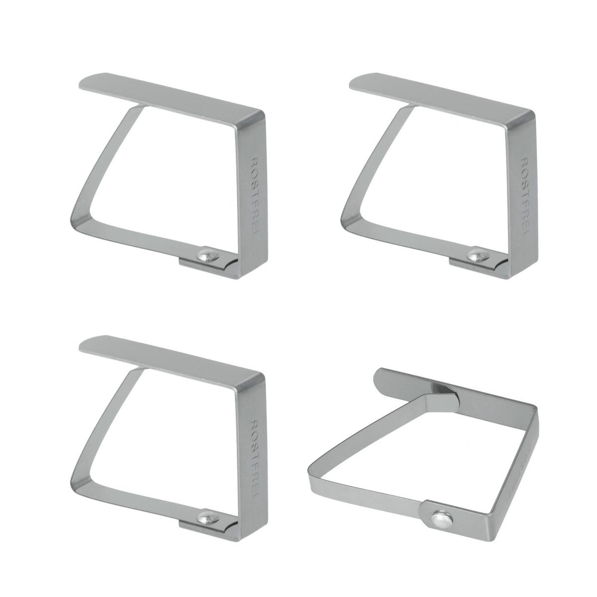 Tischtuchklammernset Maddy B/h/t: Ca. 9,5/22,7/1,7 Cm - Edelstahlfarben, Basics, Metall (9,5/22,7/1,7cm) - Metaltex