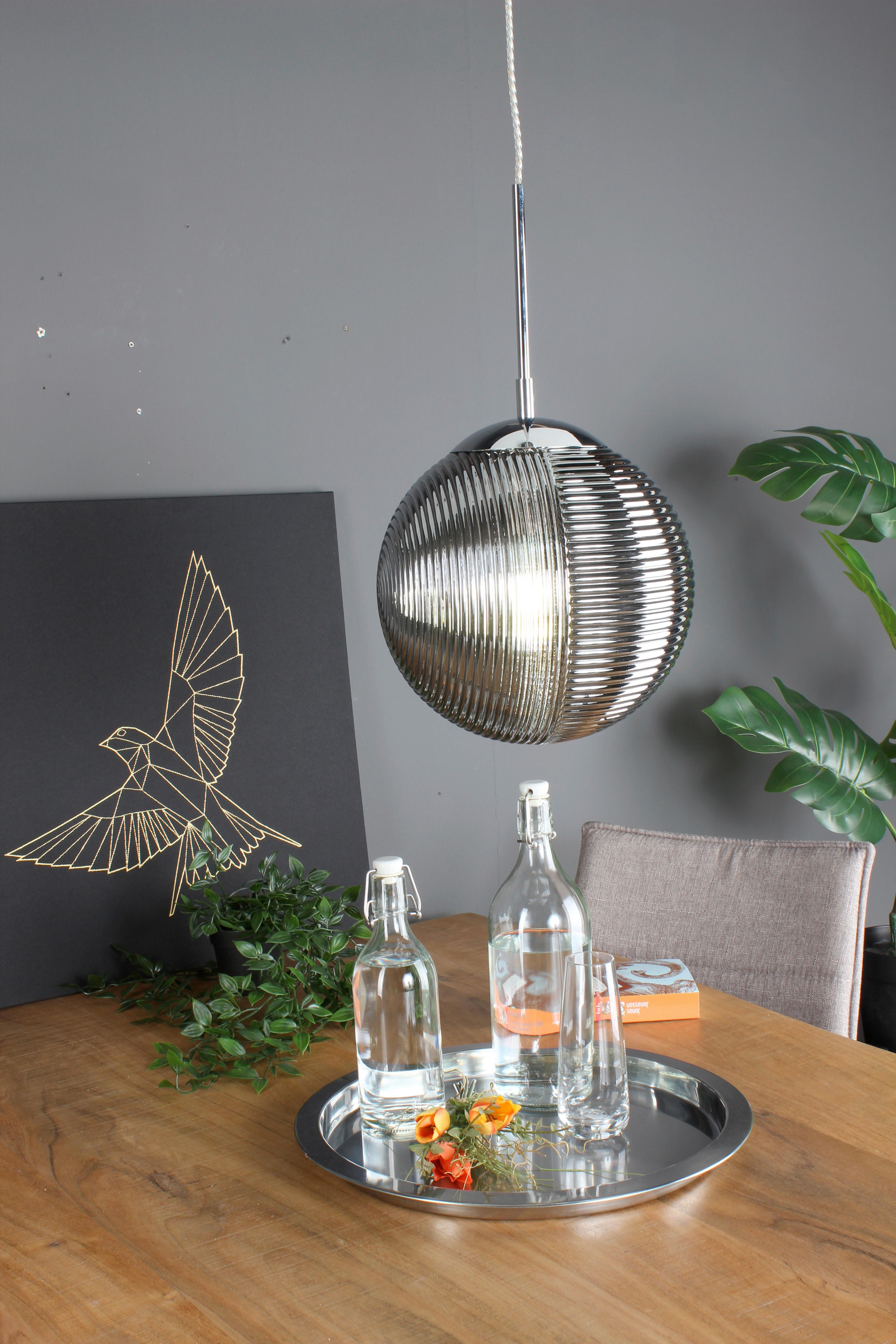 Hängeleuchte I-Greenwich-G-S1 Gr - Grau, KONVENTIONELL, Glas (25/43,6cm)