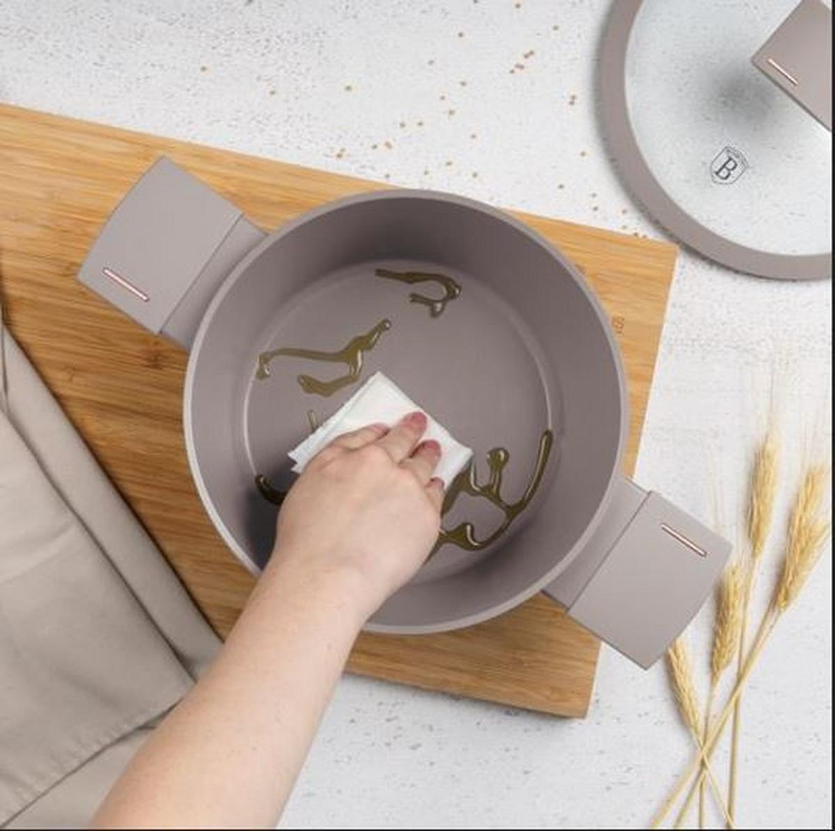 Pfannenset 10-Teilig Taupe, Antihaftbeschichtet - Taupe, Basics, Metall (66/42/23.5cm)