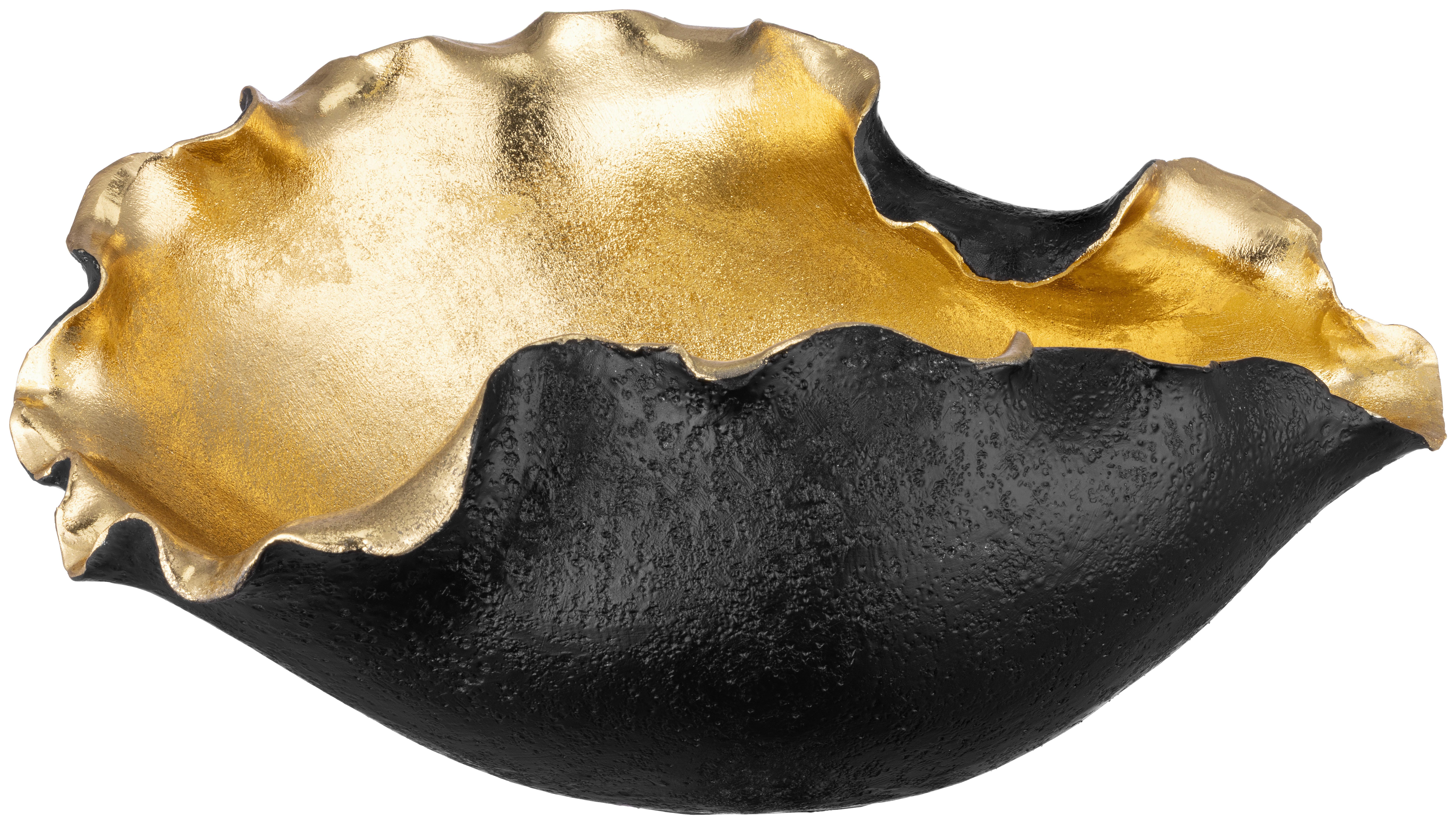 Dekoschale Charlie - Goldfarben/Schwarz, KONVENTIONELL, Kunststoff (29,5/20,5/13cm) - Luca Bessoni