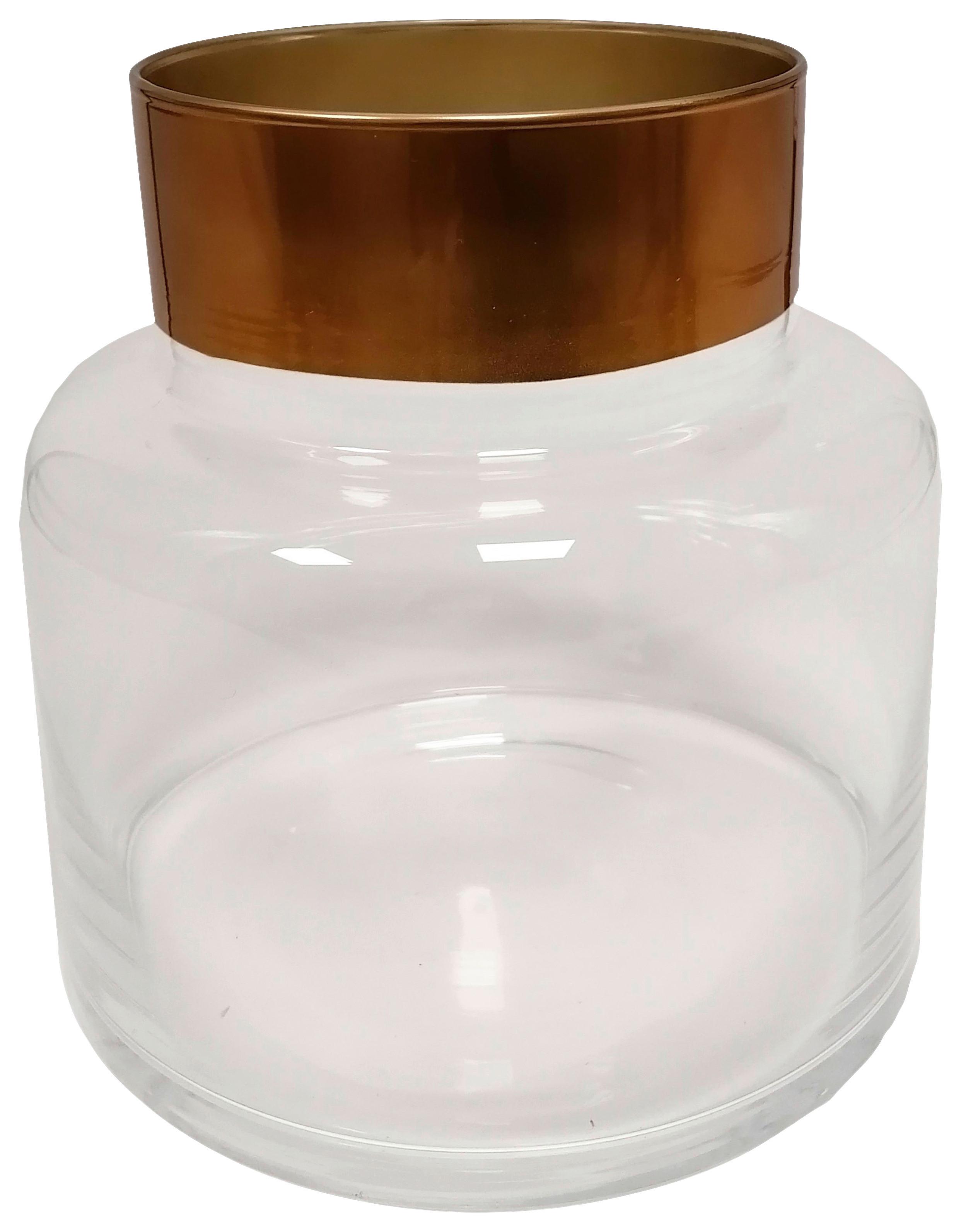 Váza Shiny, Ø/V: 25/25cm - čiré/barvy zlata, Romantický / Rustikální, sklo (25/25cm) - Modern Living
