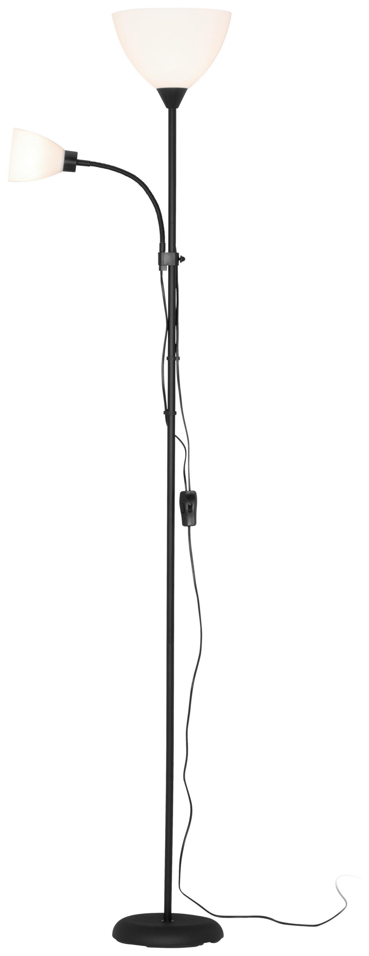 Stehleuchte Doris - Klar/Schwarz, KONVENTIONELL, Kunststoff/Metall (23,5/23,0cm) - Ondega