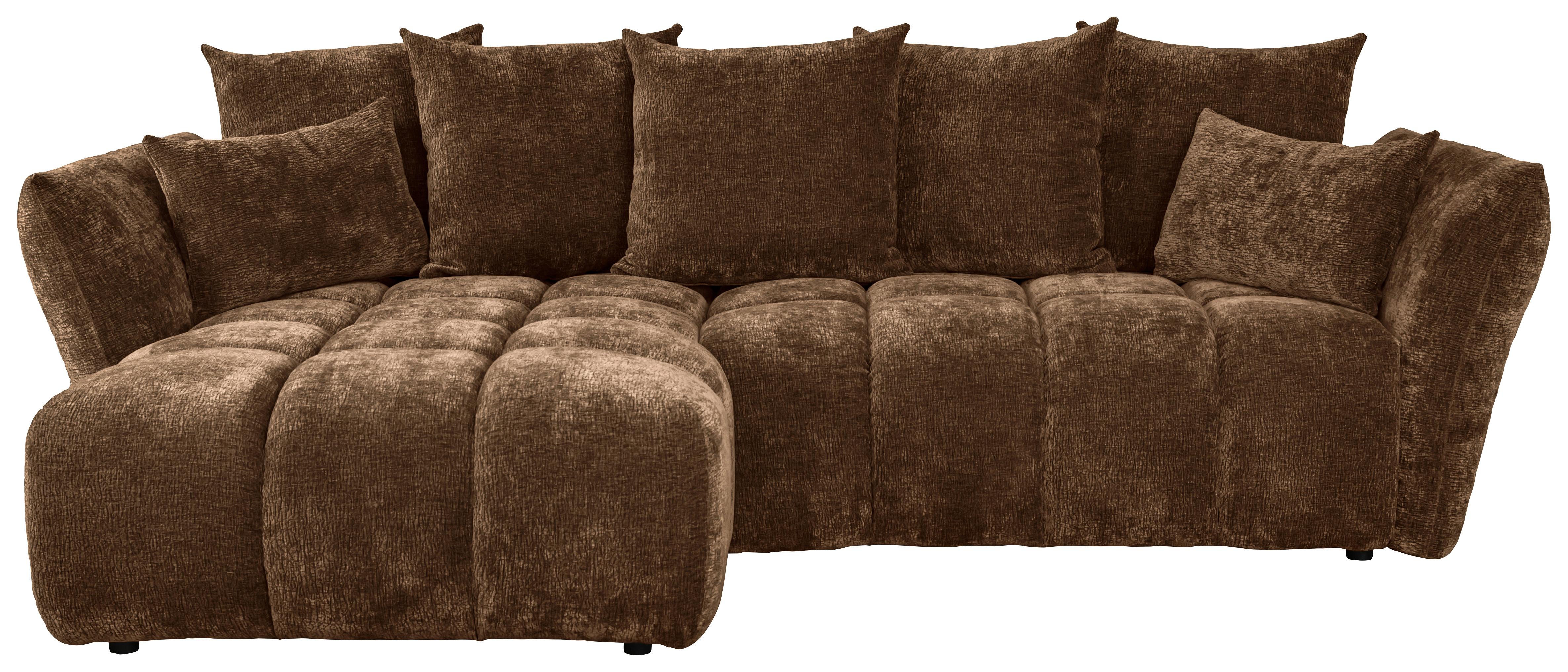 Univerzálna sedačka CAMMELLIO, hnedá ženilka, 7 vankúšov - hnedá/čierna, Modern, textil (296/75-95/189cm) - Mömax