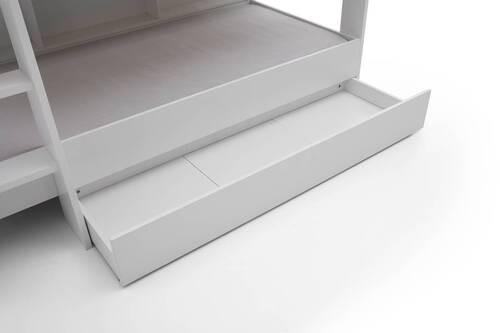 Bettkasten Sway B: 165 cm Weiß mit Rollen
