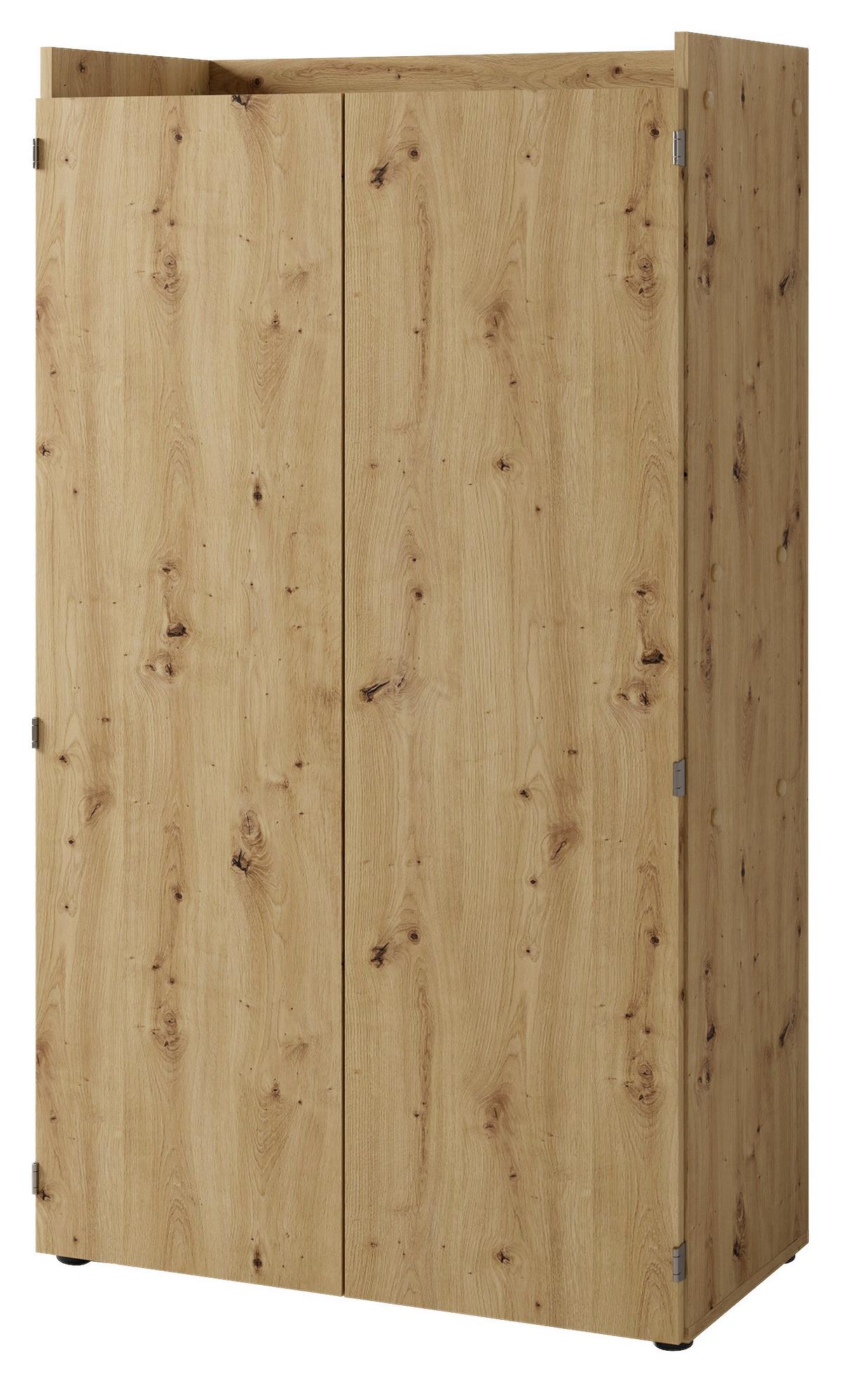 Sekretär Janne - Schwarz/Eiche Artisan, MODERN, Holzwerkstoff (80/40/141cm) - MID.YOU