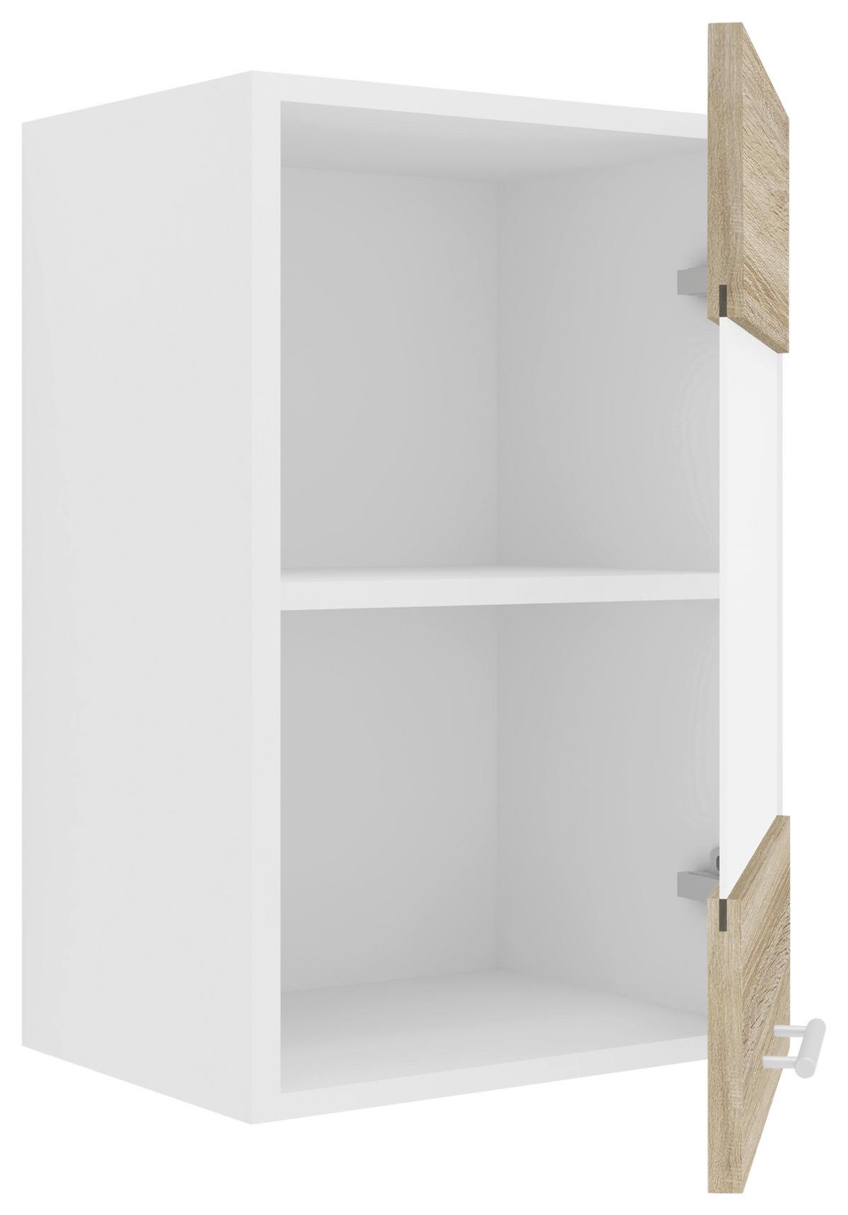 Küchenoberschrank Esilo B: 40 cm Weiß/Eiche Dekor - Weiß/Sonoma Eiche, KONVENTIONELL, Glas/Holzwerkstoff (40/60/31cm) - MID.YOU