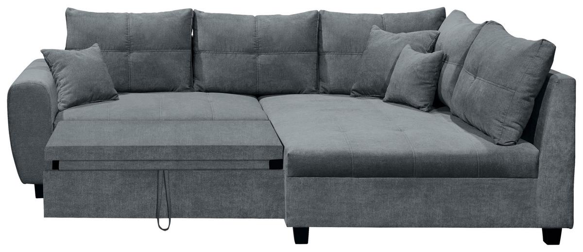 Sedacia súprava Lea antracit - čierna/antracitová, Basics, kompozitné drevo/textil (248/176cm) - MID.YOU