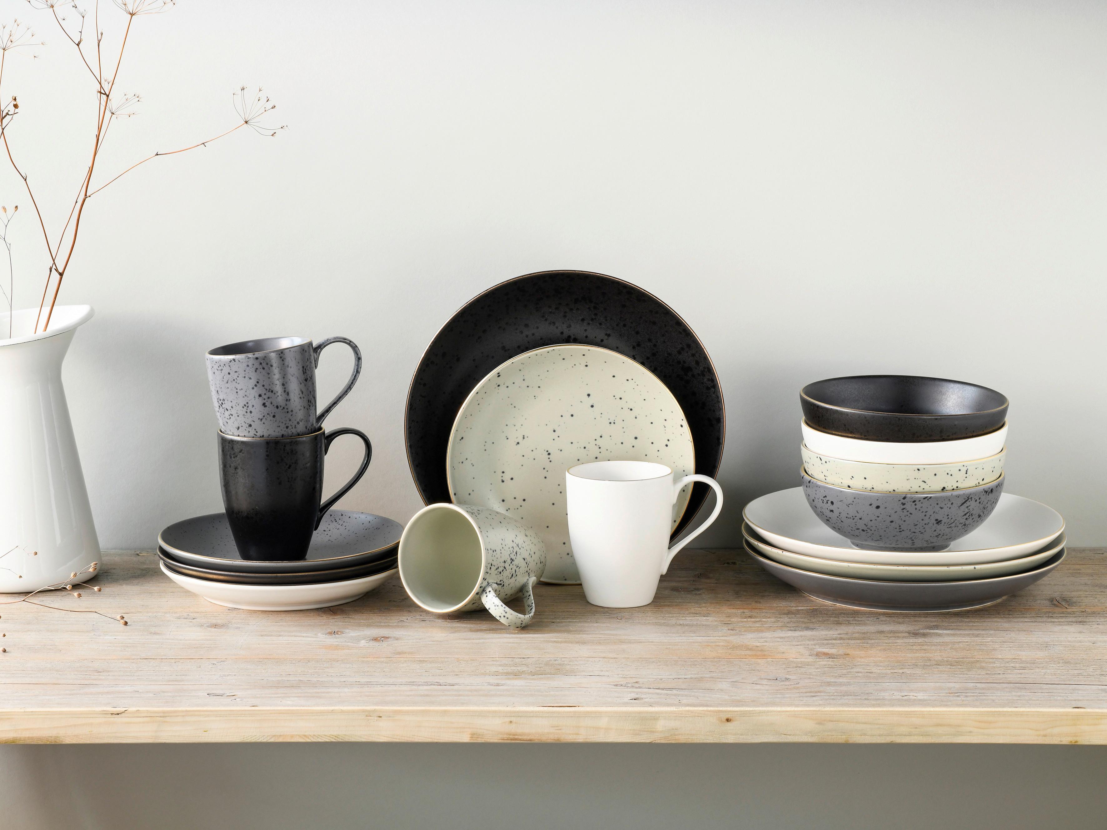 Kombinovaná súprava 16-dielna - šedá/bílá, Trend, keramika - Creatable