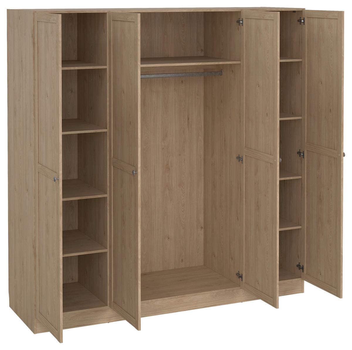 Drehtürenschrank Billund Eichefarben, B: 195,5 Cm - Eichefarben, MODERN, Holzwerkstoff (195,5/200/61,7cm) - MID.YOU
