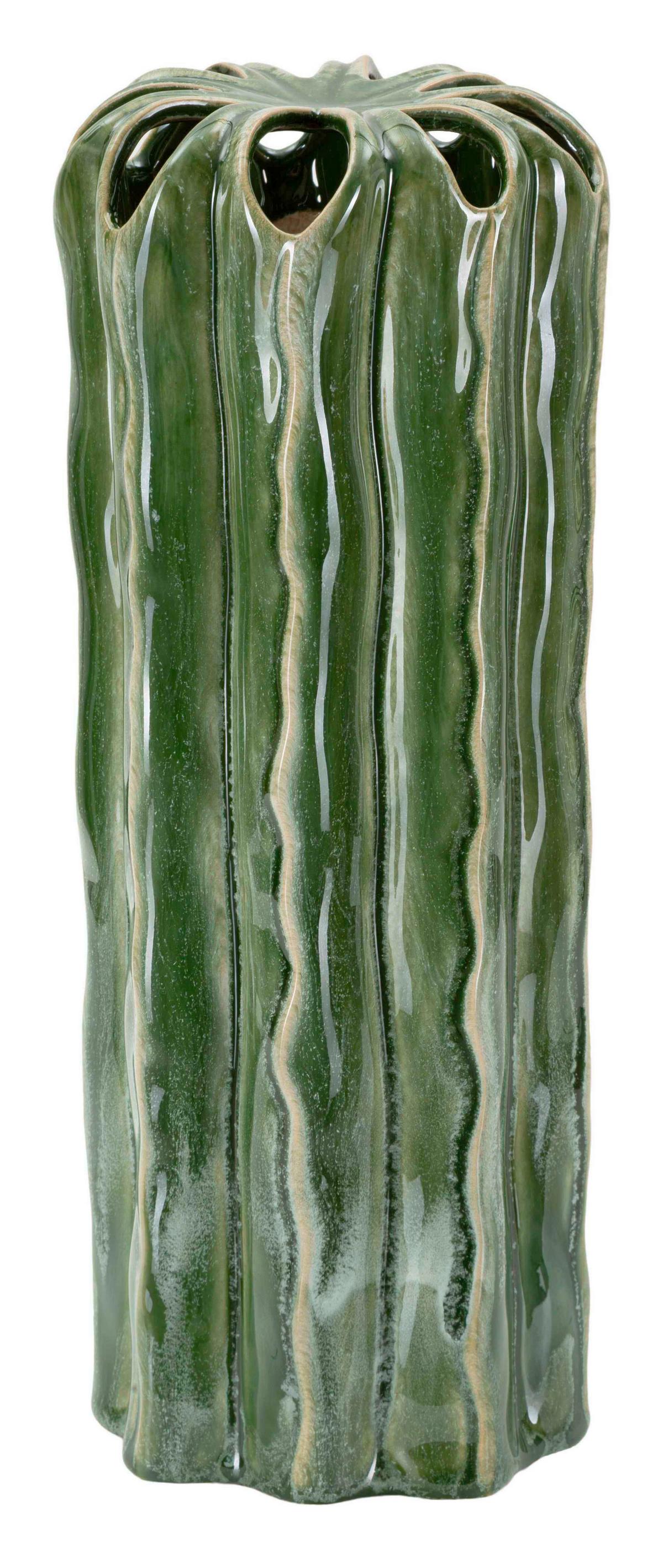 Vase Tall Cactus Pot Grün B: 12 cm - Grün, Basics, Keramik (12/31,5/12cm)