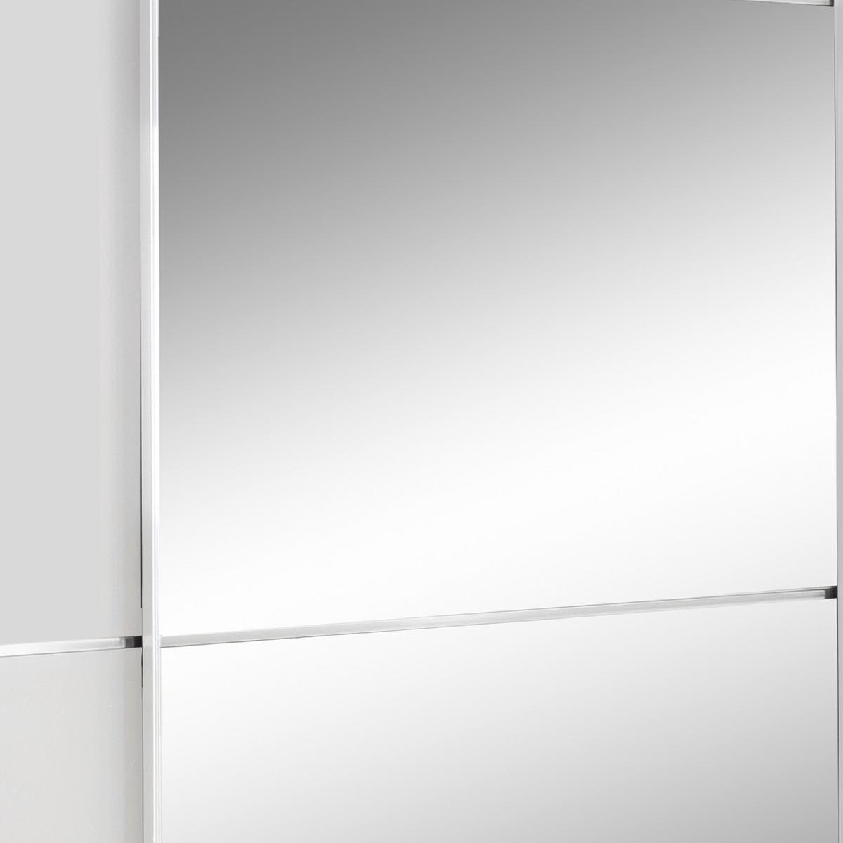 Schwebetürenschrank mit Spiegel 180cm Baden, Weiß Dekor - Weiß, Design, Glas/Holzwerkstoff (180/198/64cm) - MID.YOU
