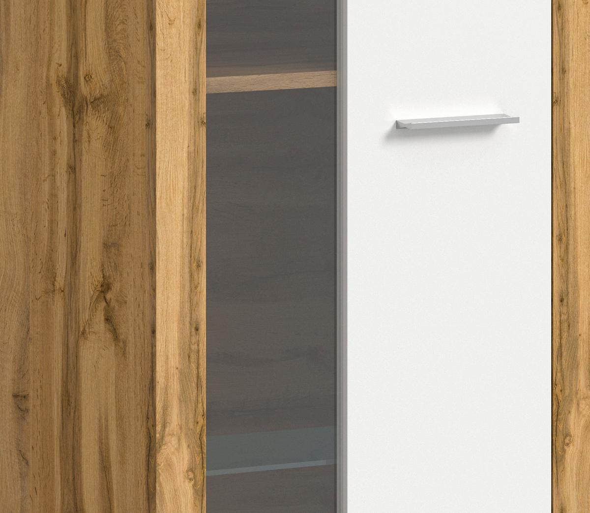 Vitrine Jam Eiche Dekor B: 60 Cm - Eiche Wotan, Design, Glas/Holzwerkstoff (60/159/35cm) - MID.YOU