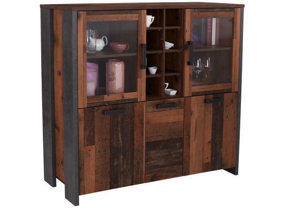 Komoda Highboard Clif - tmavosivá, Moderný, kov/kompozitné drevo (151,4/127,9/41,6cm) Komoda Highboard Clif - tmavosivá, Moderný, kov/kompozitné drevo (151,4/127,9/41,6cm)