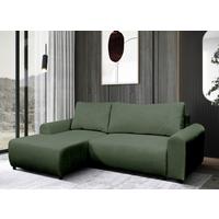 Ecksofa Velo Grün S: 160x250 cm - Schwarz/Grün, Design, Textil (160/250cm) - MID.YOU