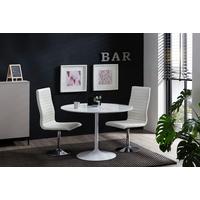 TISCHGRUPPE Weiß Hochglanz 110 cm - Weiß Hochglanz/Silberfarben, MODERN, Holzwerkstoff/Textil (110/110/75cm) - MID.YOU