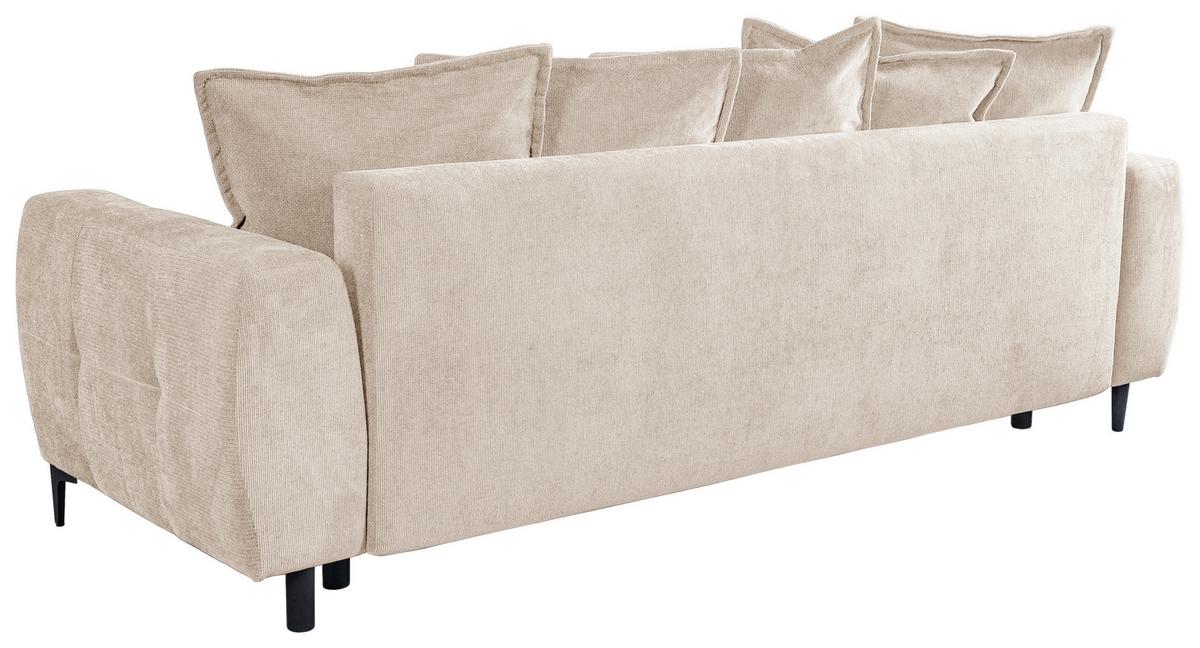 Schlafsofa Weronika, Beige B: 247 Cm - Beige/Schwarz, Design, Holz/Holzwerkstoff (247/94/90cm) - MID.YOU