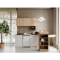 MINIKÜCHE Weiß/Eichefarben B: 150cm - Eichefarben/Weiß, Design, Holzwerkstoff (150cm) - Respekta