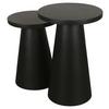 Beistelltischset Cone 2-teilig Schwarz - Schwarz, Design, Holz (30/40/40/60/50cm) - MID.YOU