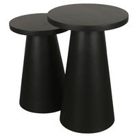 Beistelltischset Cone 2-teilig Schwarz - Schwarz, Design, Holz (30/40/40/60/50cm) - MID.YOU
