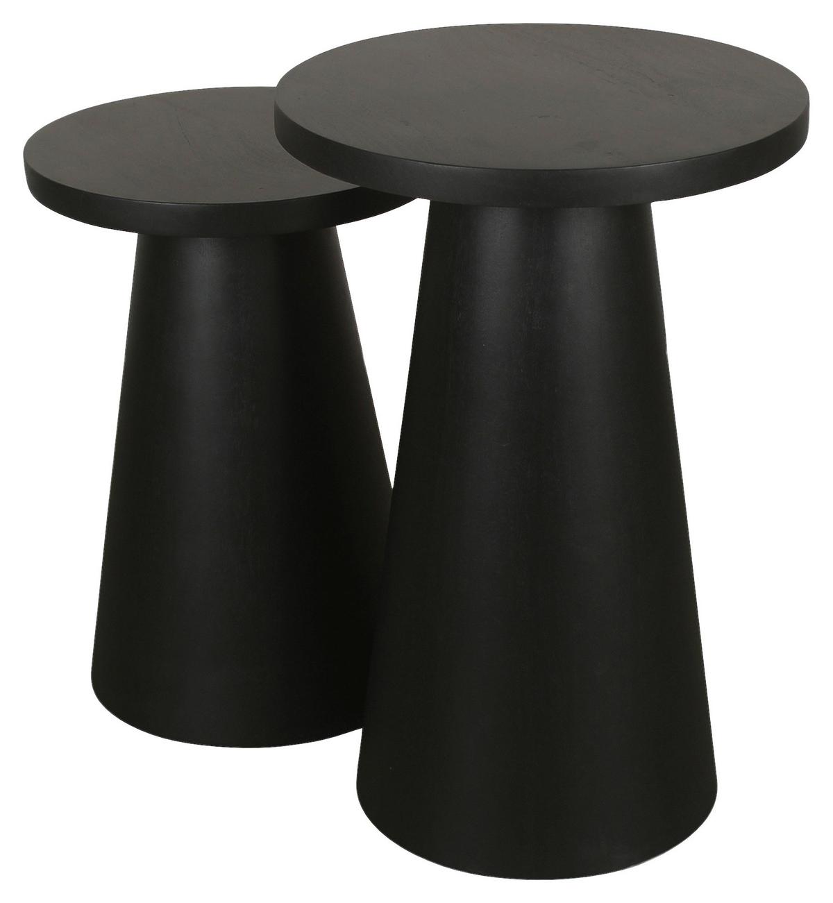 Beistelltischset Cone 2-teilig Schwarz - Schwarz, Design, Holz (30/40/40/60/50cm) - MID.YOU