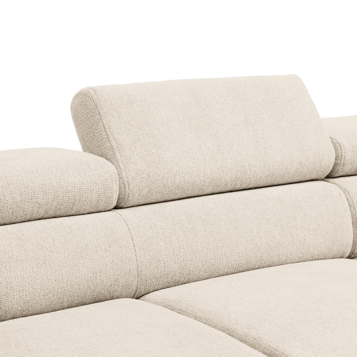 Rohová sedačka RAVEN, pravá, béžová - černá/béžová, Moderní, kov/textil (257/198cm) - Mömax