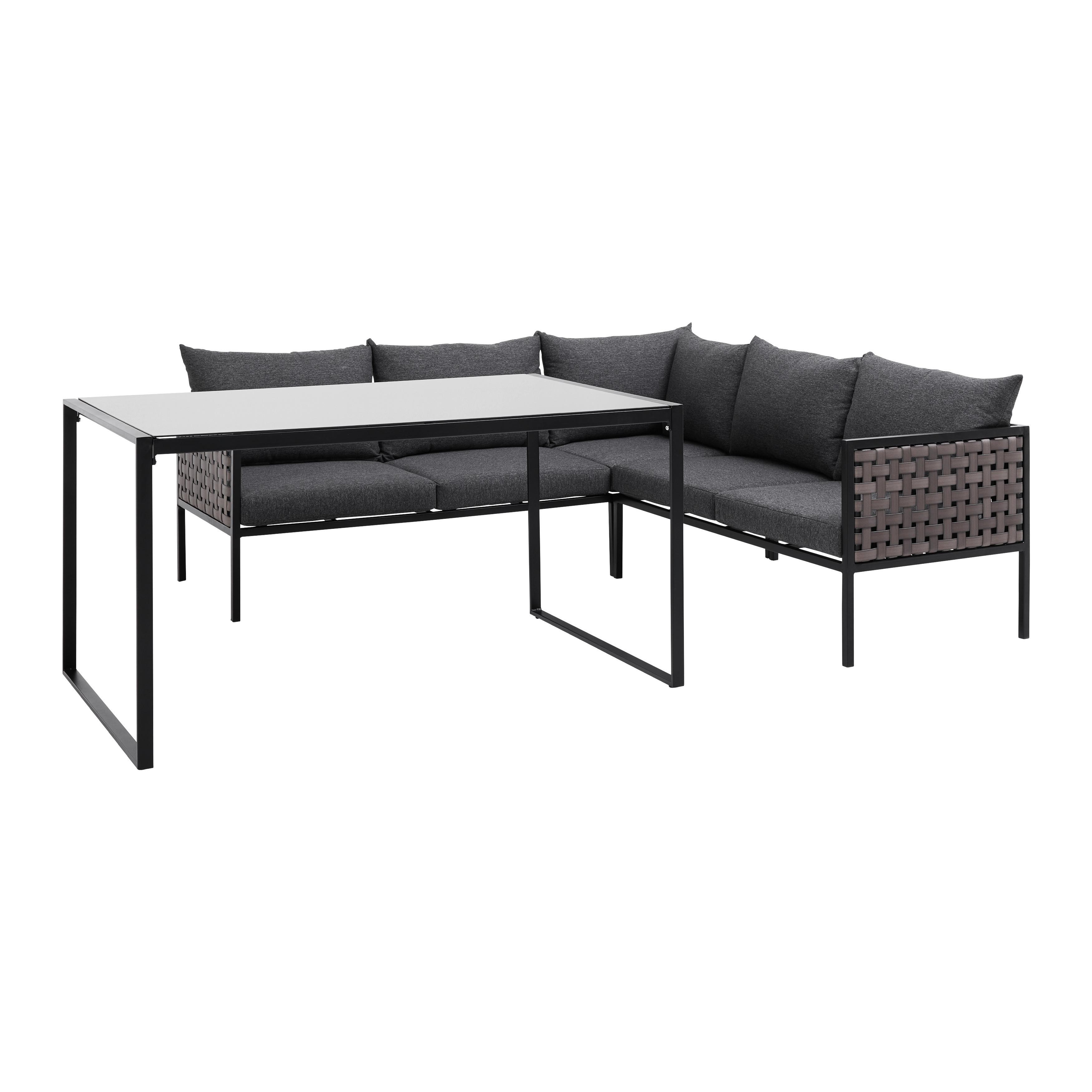 Zahradní Sedací Souprava Sara - šedá/tmavě šedá, Moderní, kov/textil - Bessagi Garden