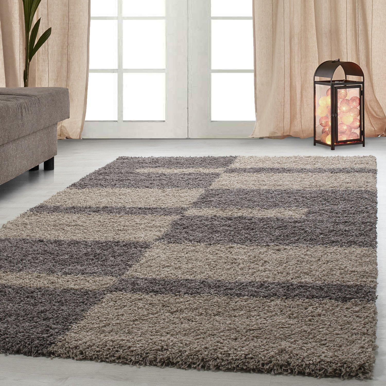 Hochflor Teppich Taupe Gala 80x250 cm - Taupe, Design, Textil (80/250cm)