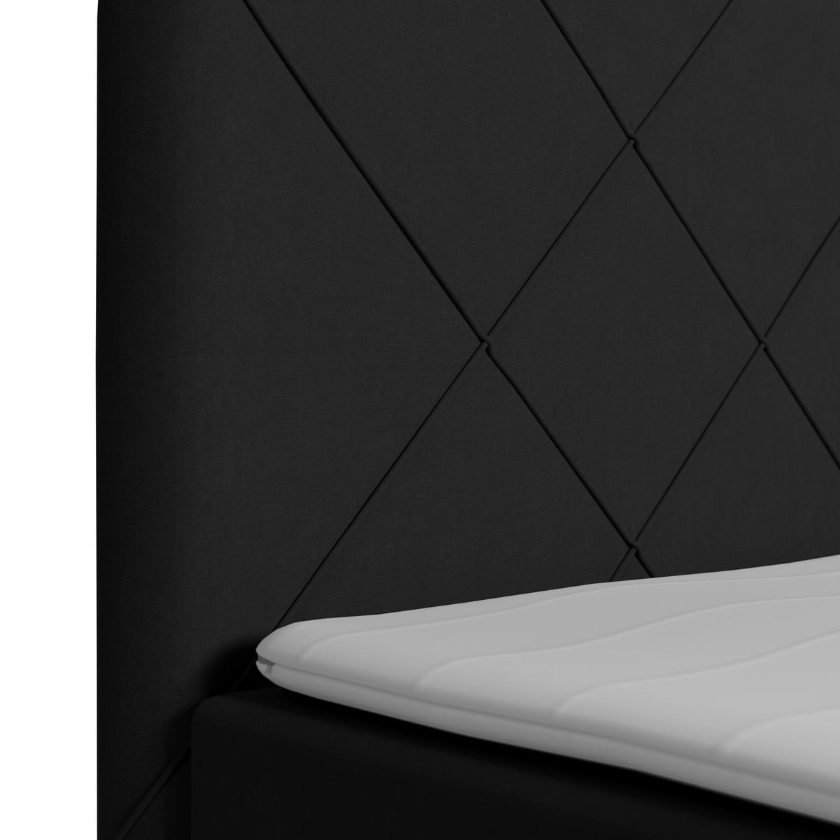 Boxspringbett mit Bettkasten Cordoba 180x200 cm Schwarz - Schwarz, MODERN, Holz/Textil (180/200cm) - MID.YOU