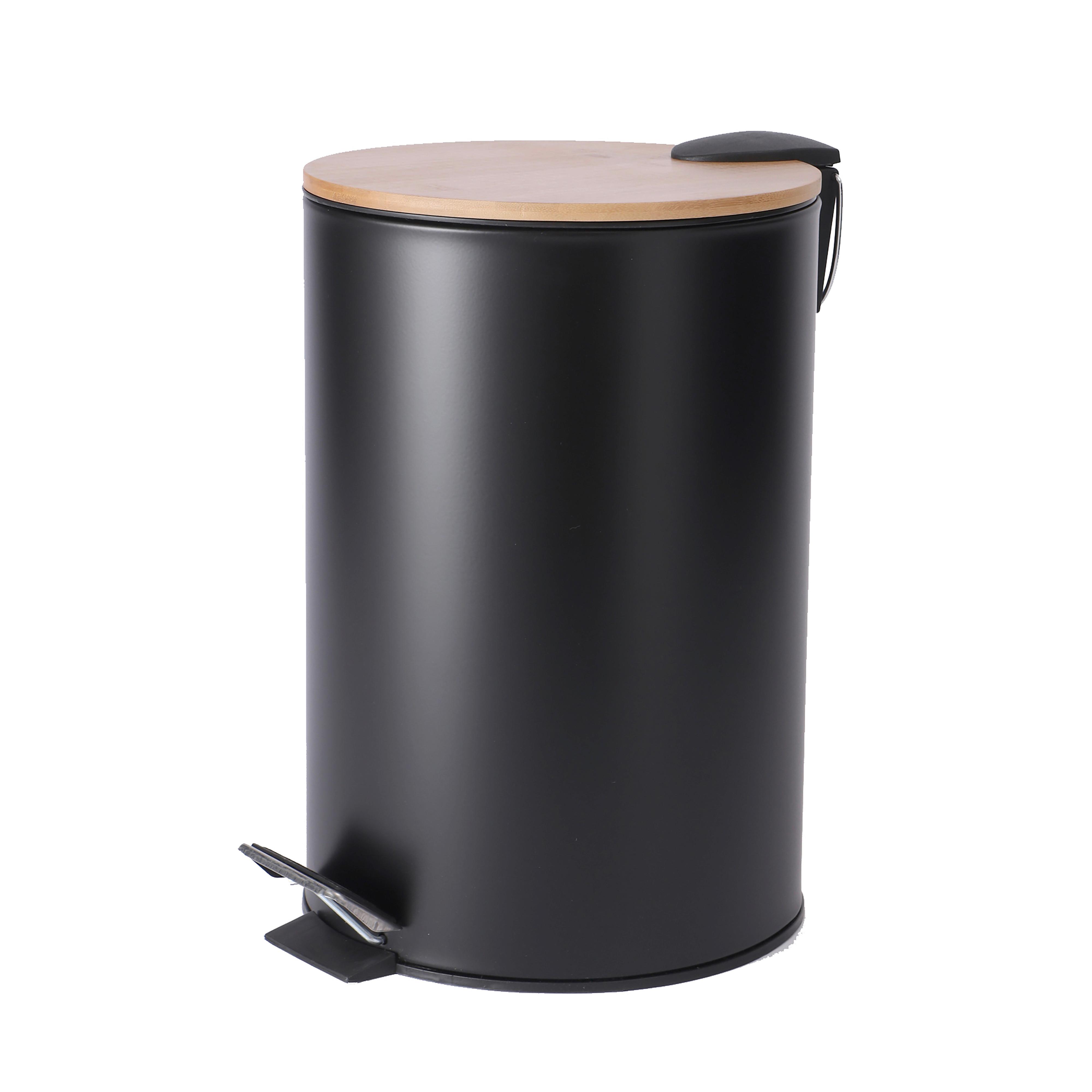 Treteimer Asel - Schwarz, KONVENTIONELL, Holz/Kunststoff (20,5/26cm) - James Wood