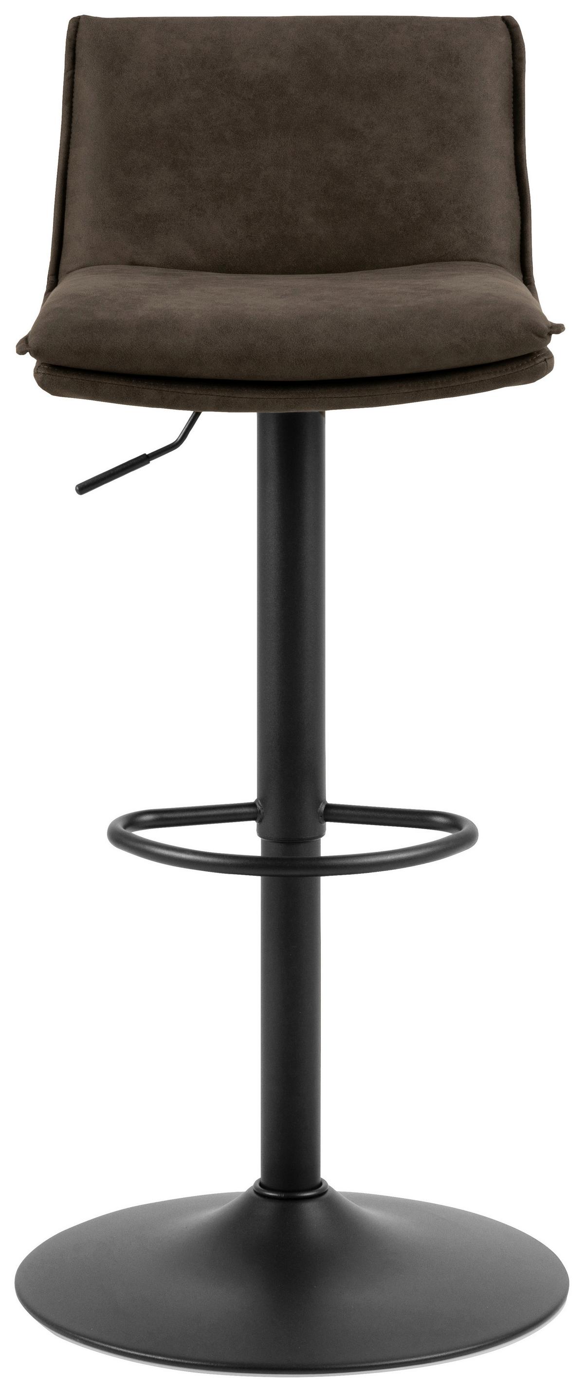 Barhocker Flynn Braun B: 44 cm - Schwarz/Braun, Design, Textil/Metall (44/107/53cm) - MID.YOU