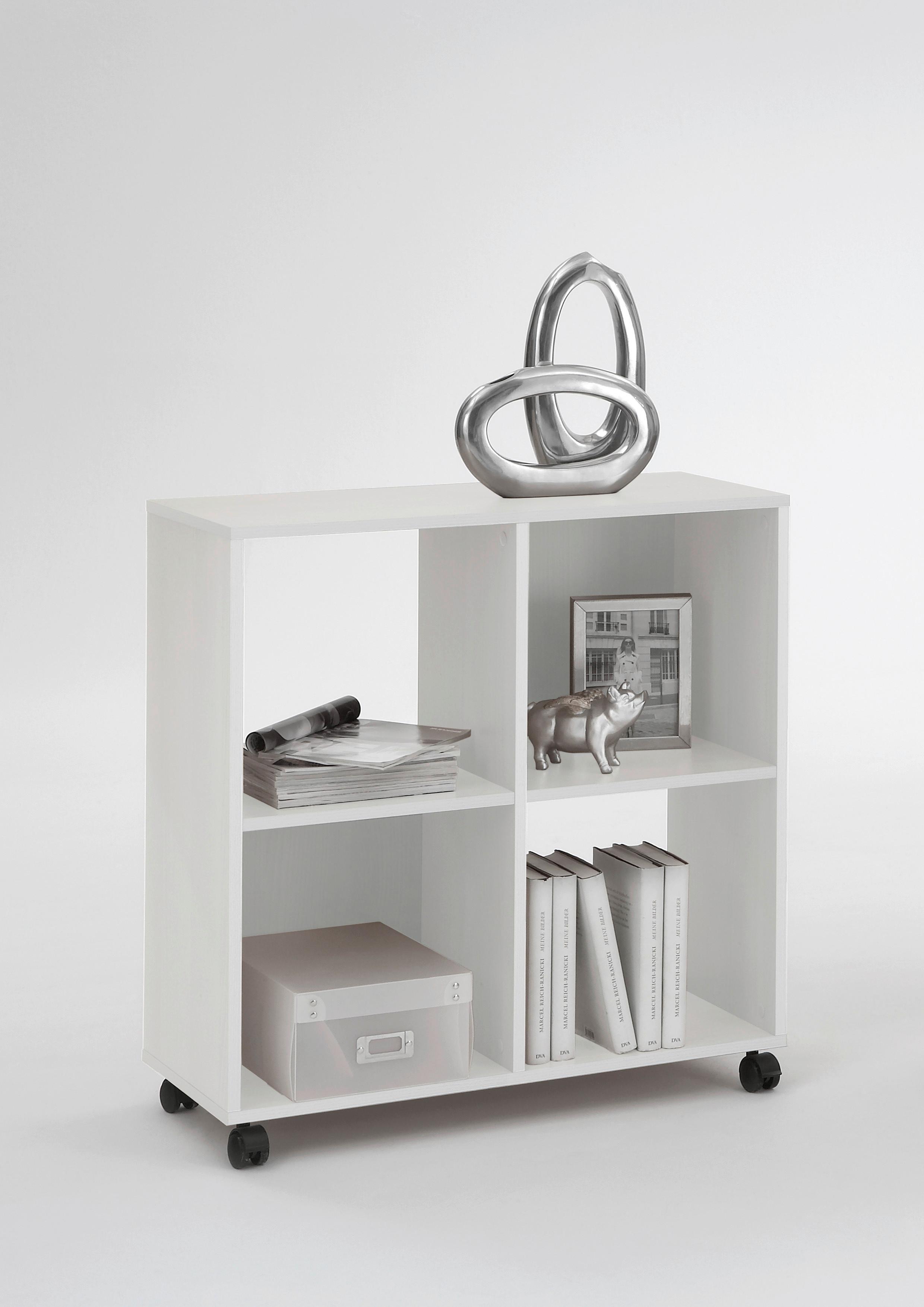 REGÁL SPRINT - biela, Modern, kompozitné drevo/plast (72/78/33cm)