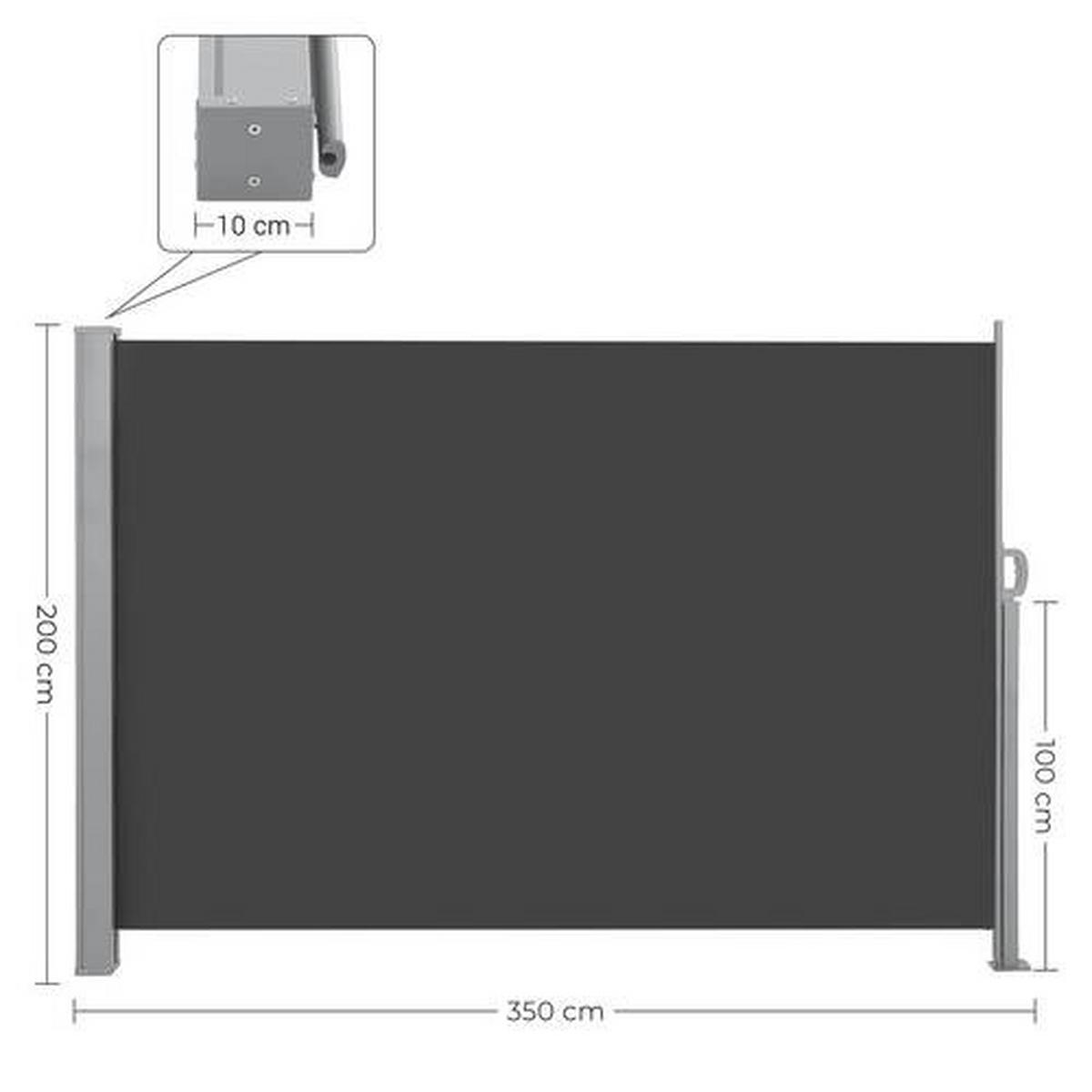 Markise Dunkelgrau Grau Bxh: 350x200 Cm - Dunkelgrau/Grau, Basics, Textil/Metall (350/200cm) - Modante