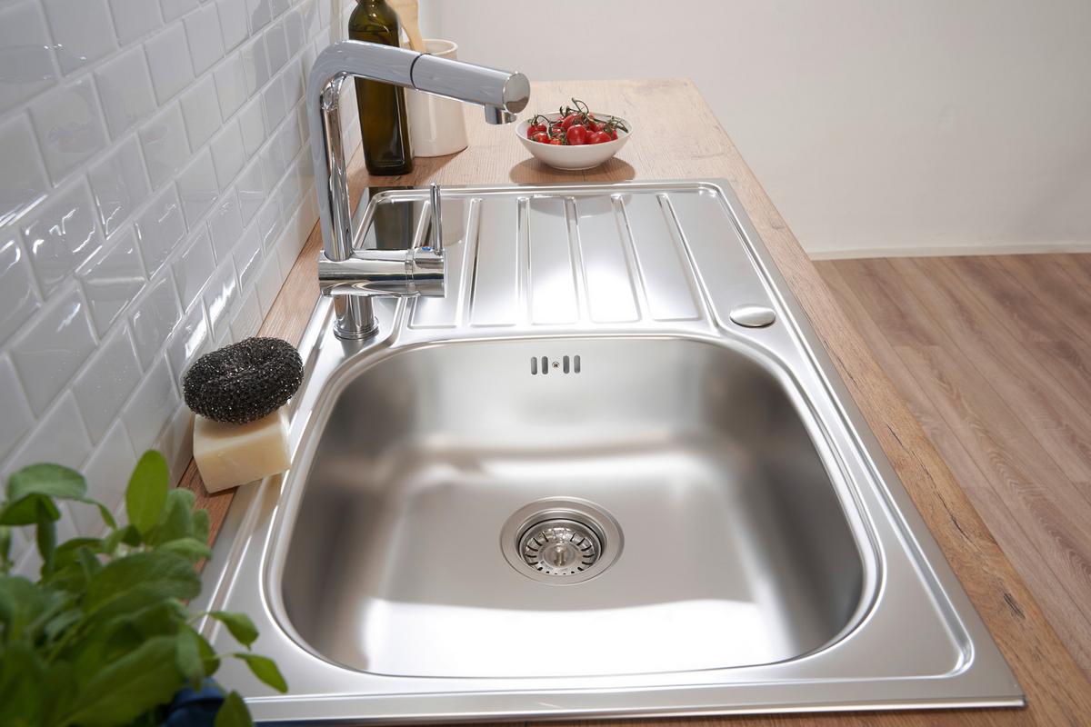 Spüle Respekta Edelstahl Bxt: 86x50 Cm - Edelstahlfarben, Trend, Metall (86/17,5/50cm) - Respekta