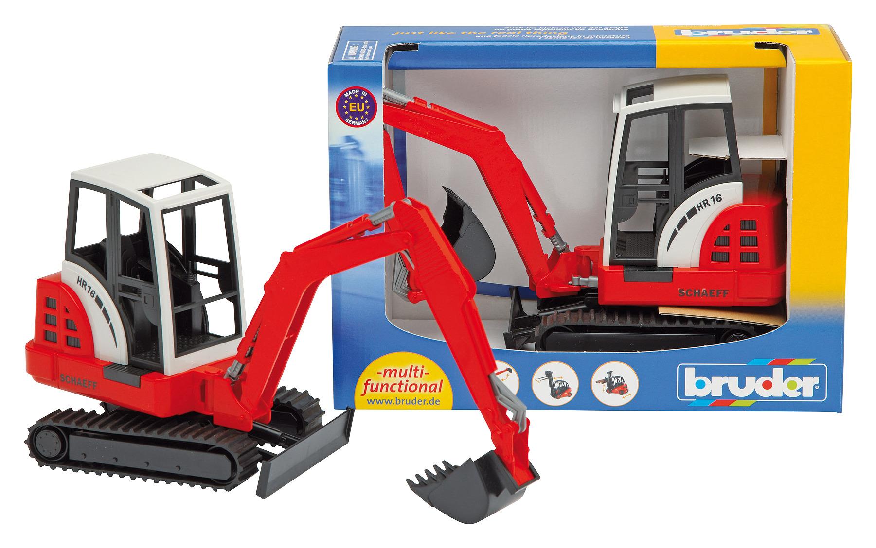 Bruder Minibagger Schaeff Hr16 02432 - Rot/Schwarz, Kunststoff - Bruder