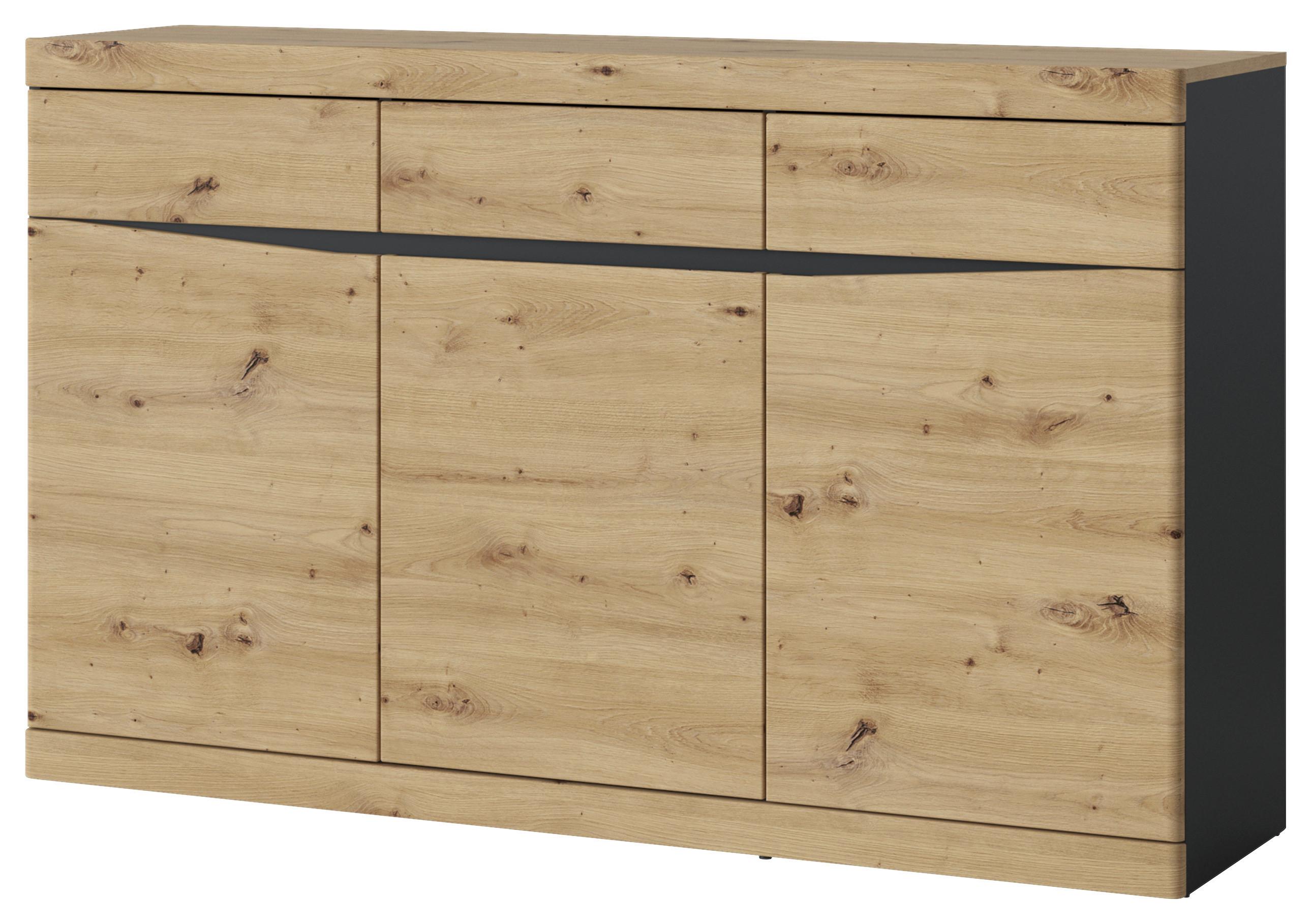 Kommode Turino Eiche Artisan Anthrazit B: 150cm - Anthrazit/Eiche Artisan, Trend, Holzwerkstoff (150/92,1/39,9cm)