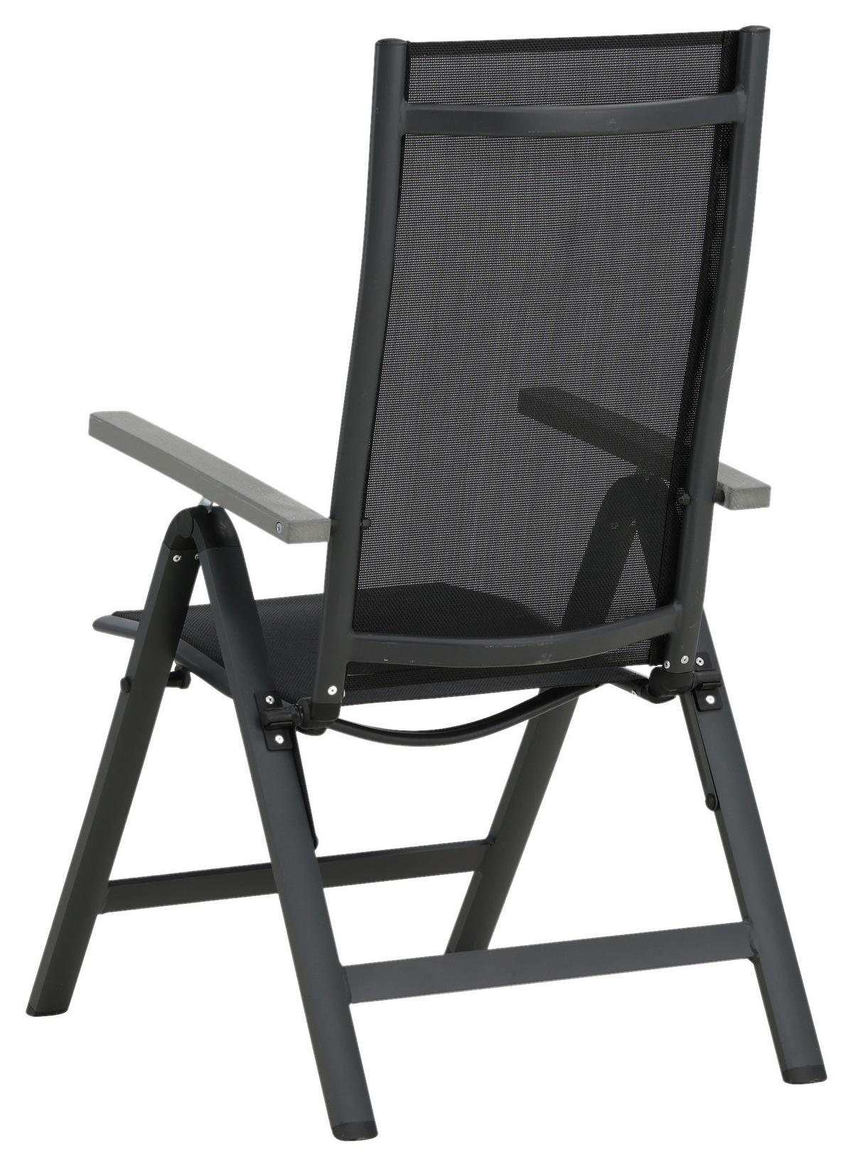 Gartensessel-Set Albany Aluminium - Schwarz, KONVENTIONELL, Metall (59/109,5/67cm) - Gardenson