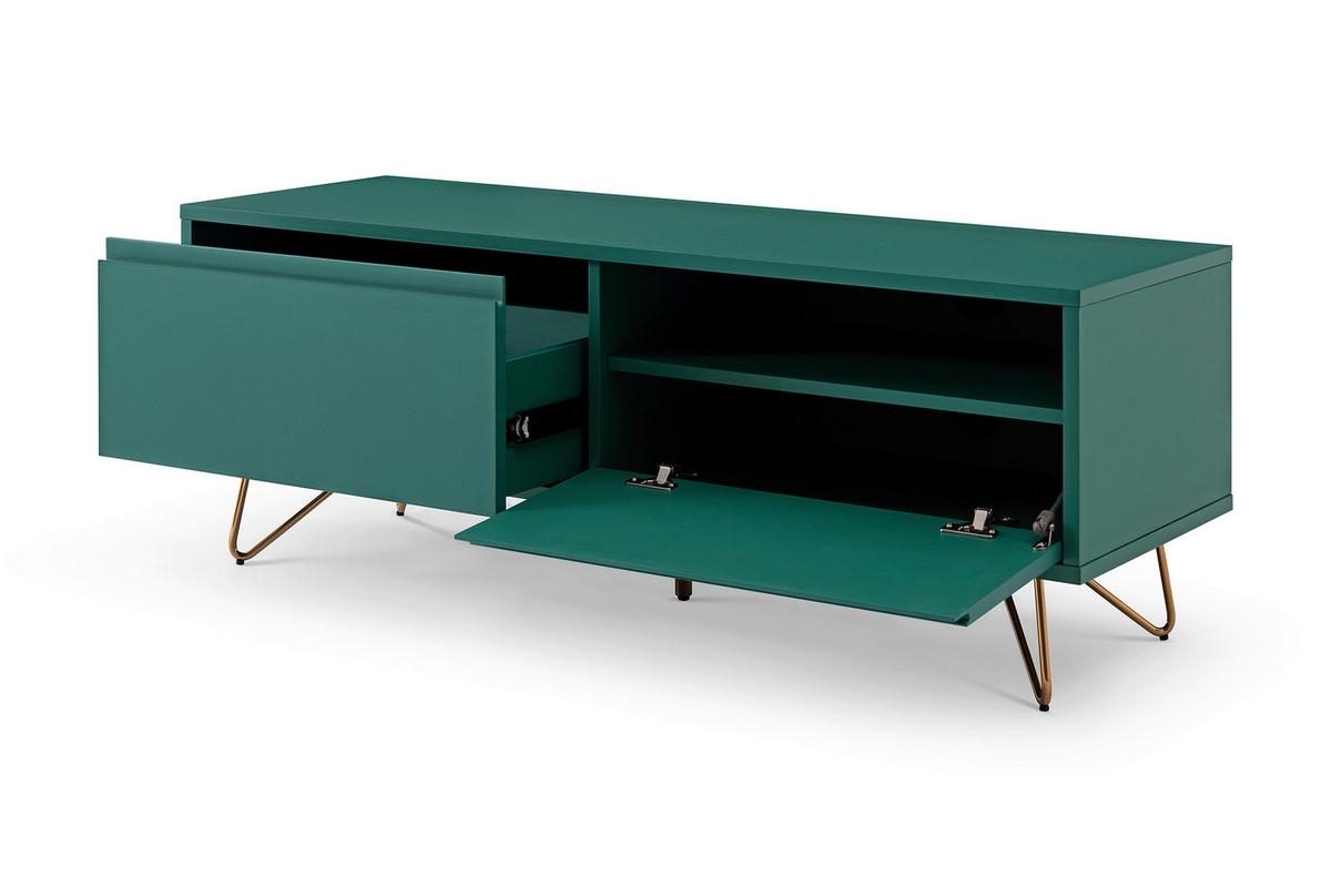 Lowboard Grün, Messingfarben B: 120cm - Messingfarben/Grün, Design, Holzwerkstoff (120/45/40cm) - Livetastic