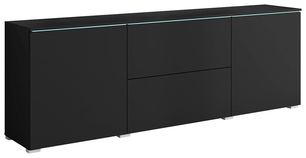 Lowboard Vera Schwarz B: 180 cm - Schwarz/Grau, Trend, Holzwerkstoff (180/61,8/34,5cm) - P & B