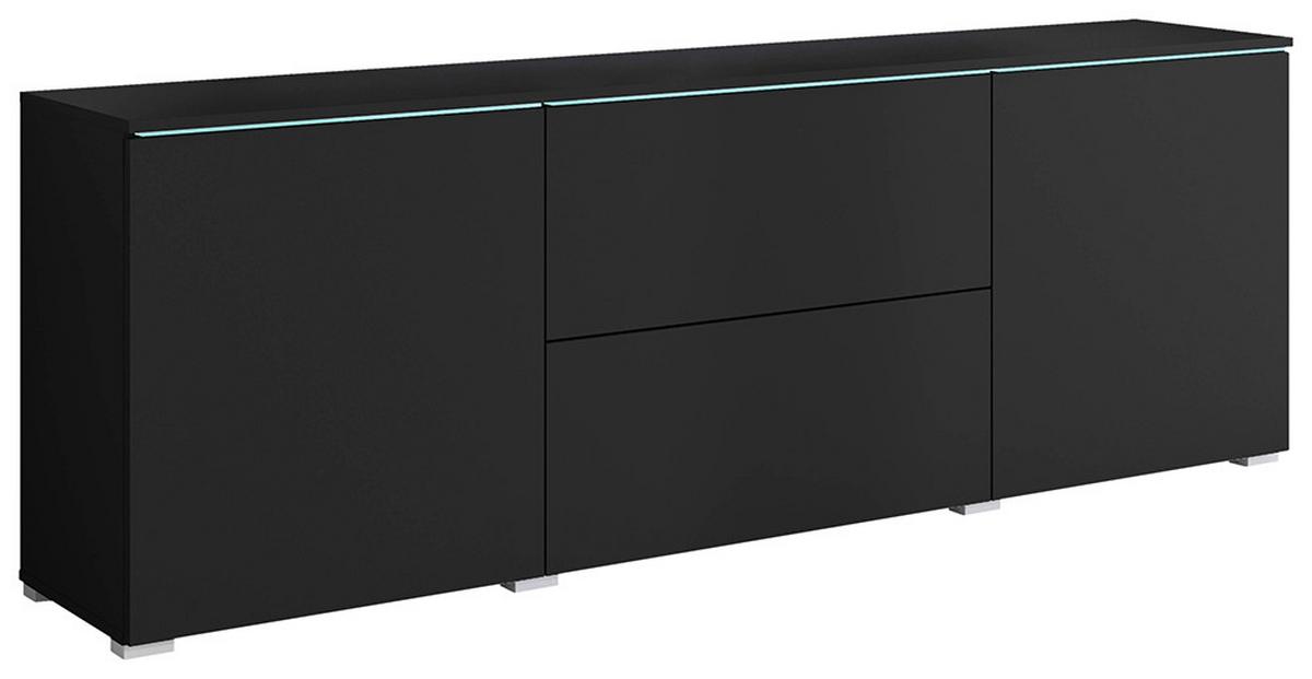 NÍZKÁ KOMODA VERA 181 - šedá/černá, Trend, kompozitní dřevo/plast (180/61,8/34,5cm) - P & B