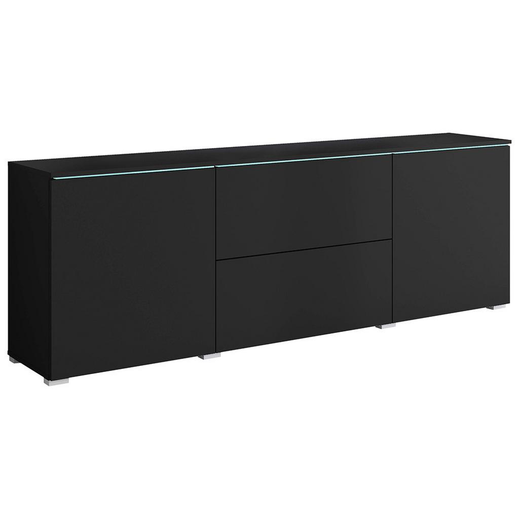 TV-Lowboard Vera B: 180 cm Schwarz