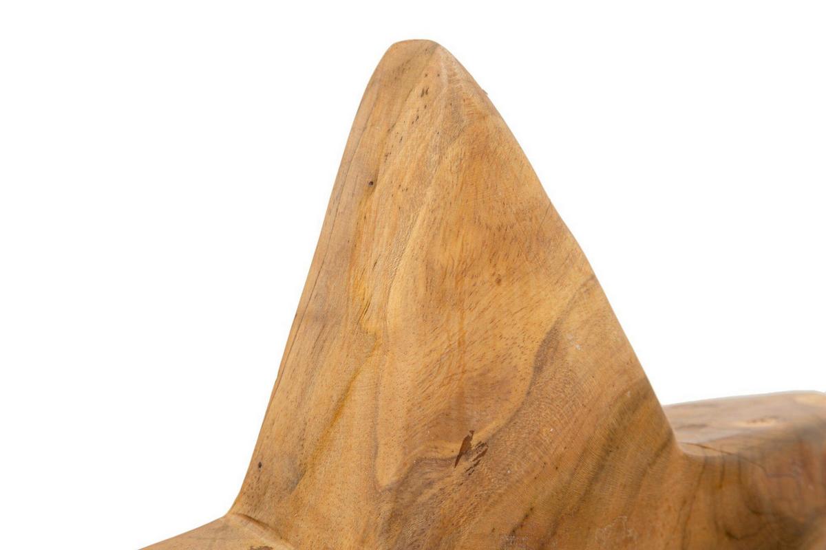 Skulptur Star Teak, Braun B: 28 cm - Braun, Basics, Holz (28/42/12cm)